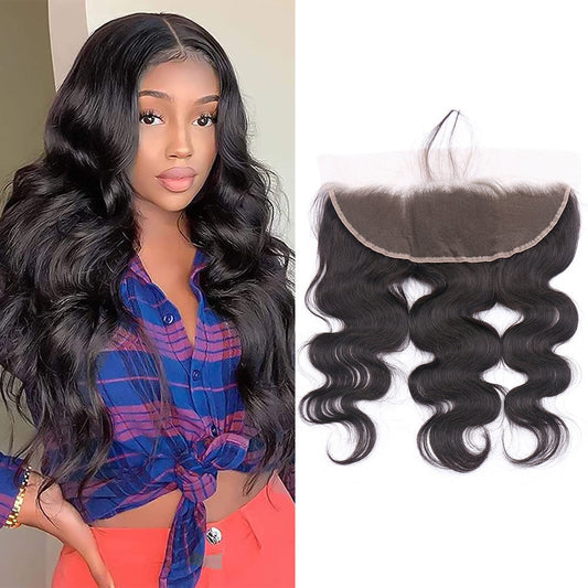 Ear to Ear 100% Human Hair Body Wave 13x4 Lace Frontal Free Part Pre Plucked With Baby Hair