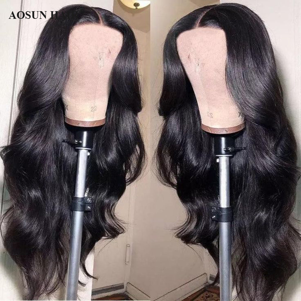 Aosun 100% Human Hair Wigs Body Wave 4x4 Front Lace Wig with Free Shipping