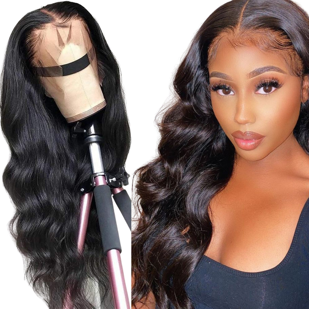 Aosun 180% Density 13x6 Lace Front Wig Brazilian Body Wave Human Hair Lace Wigs