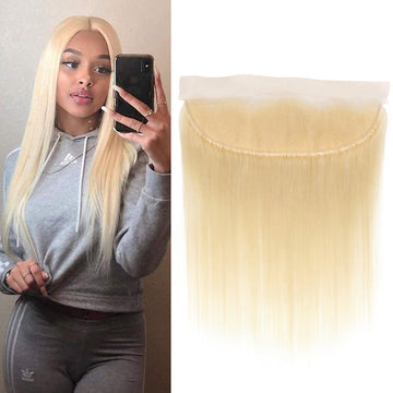 Brazilian Blonde Hair Straight 613 Color Ear To Ear 13X4 Lace Frontal Closure Pre Plucked Free Part Hair accessories