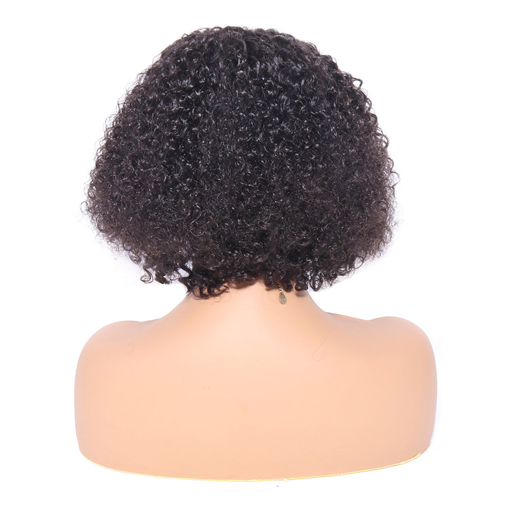 Aosun Kinky Curly Bob Wig 4x4 Front Lace 100% Human Hair Brazilian Virgin Hair