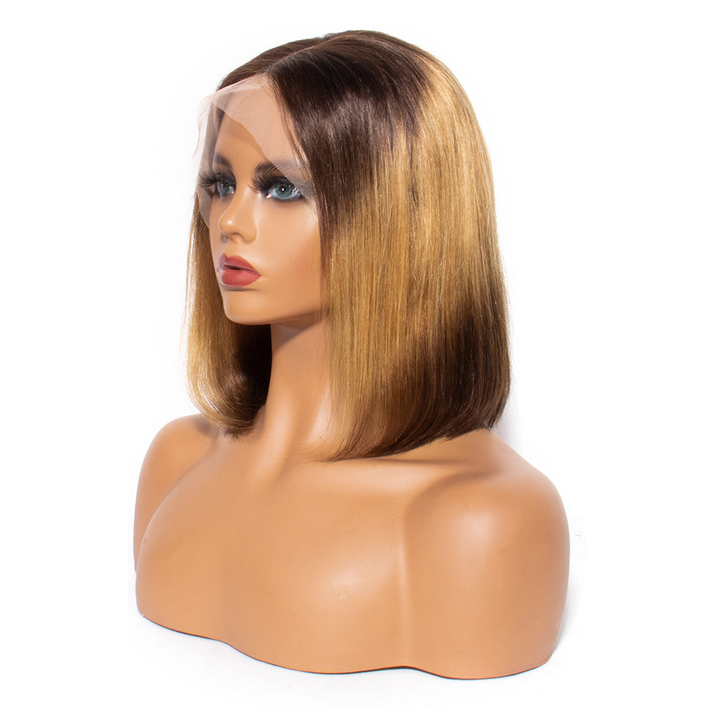 Human Hair Straight Bob Wig 13x4 Front Lace Wig