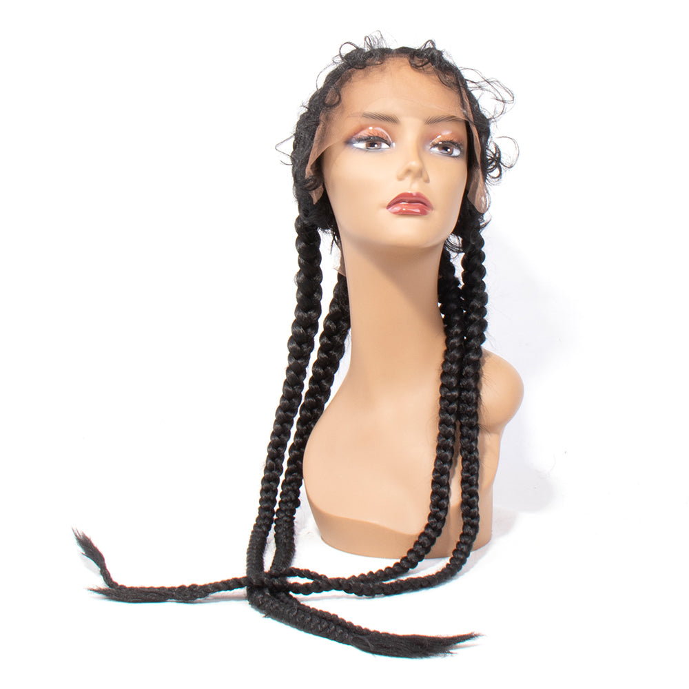 27# Synthetic Braided T4/27# Lace Wigs Natural Black and Grey/613 Color 28 Inch with Baby Hair for Fashion Black Women 4# Color