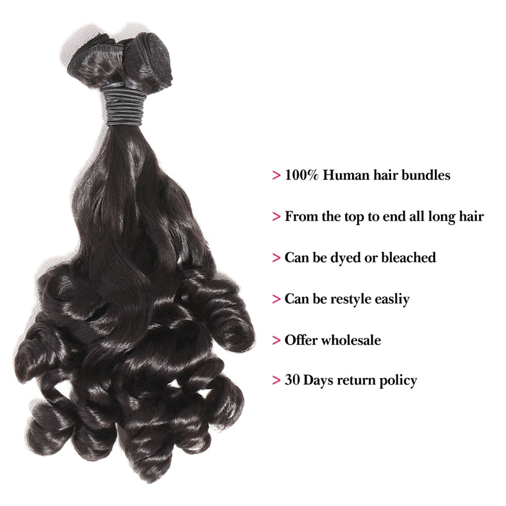 Double Drawn Funmi Loose Wave Hair Bundles Natural Black Fumi Loose Wave 3 Weaves Human Hair Extensions