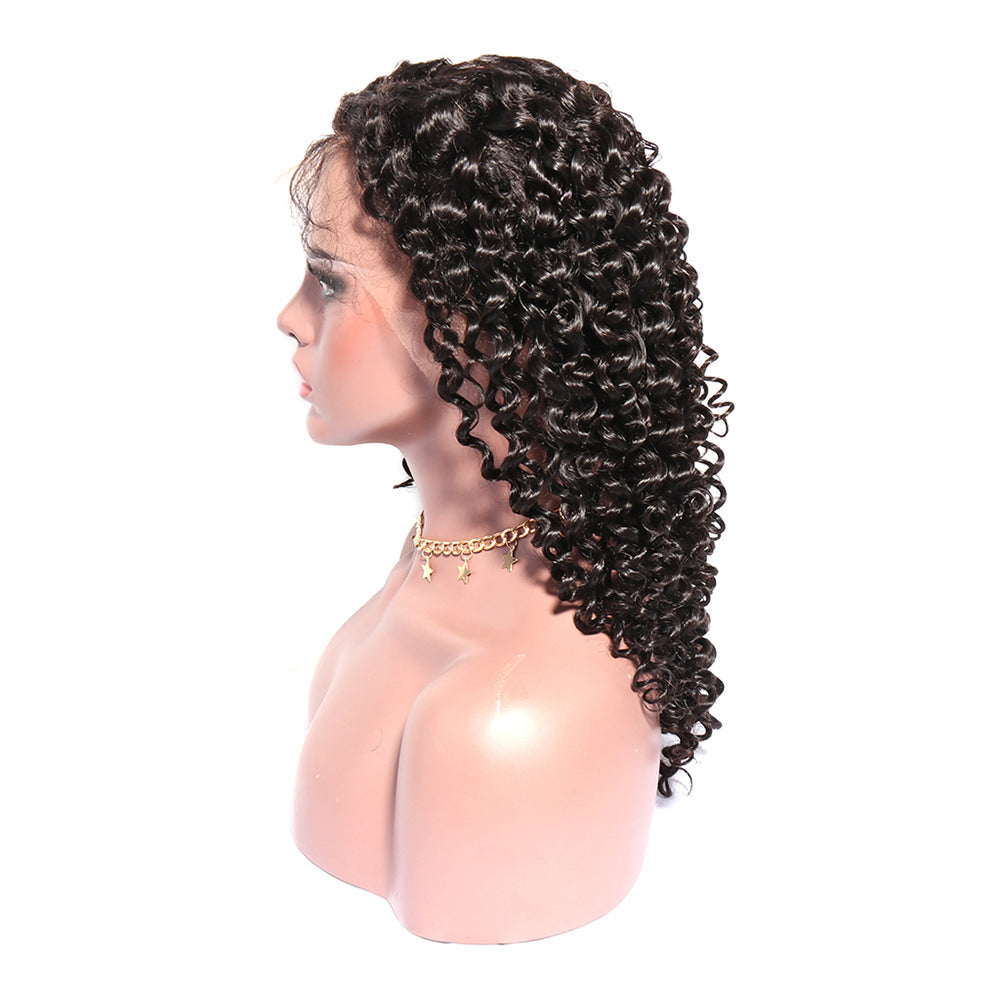 Unprocessed Virgin Hair Italian Curly Full Lace Wig Pre Plucked Wet and Wavy Human Hair Wig Glueless Italian Wave Lace Wigs