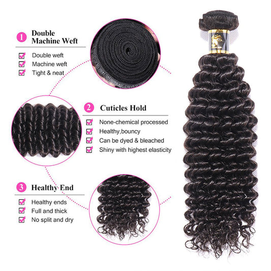 Bundle Deal Deep Wave Virgin Hair Unprocessed Human Hair