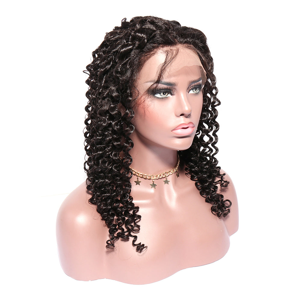 Unprocessed Virgin Hair Italian Curly Full Lace Wig Pre Plucked Wet and Wavy Human Hair Wig Glueless Italian Wave Lace Wigs