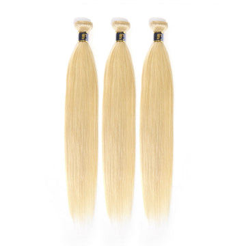 613 Bundles 100% Brazilian Straight Blonde Human Hair Bundles 10A Virgin Blonde Hair Weave