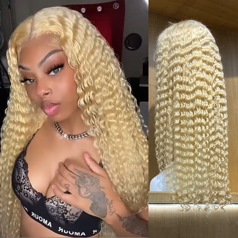 Blonde Deep Wave Lace Wigs 13x4 Virgin Human Hair Wigs