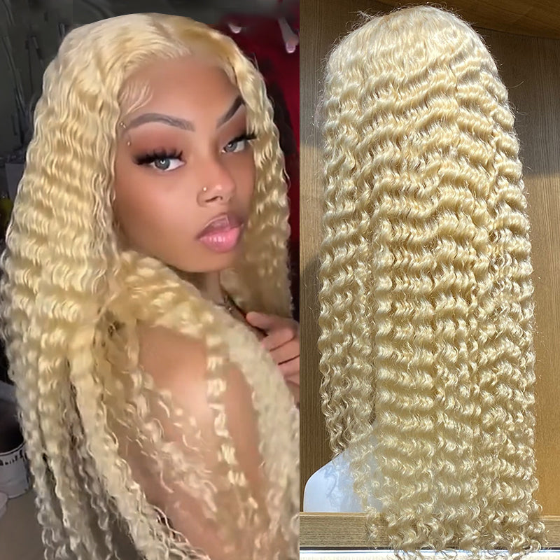 Blonde Deep Wave Lace Wigs 13x4 Virgin Human Hair Wigs