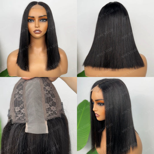 SDD Raw Human Hair  2x6 Kim K Bob Wig 10inch