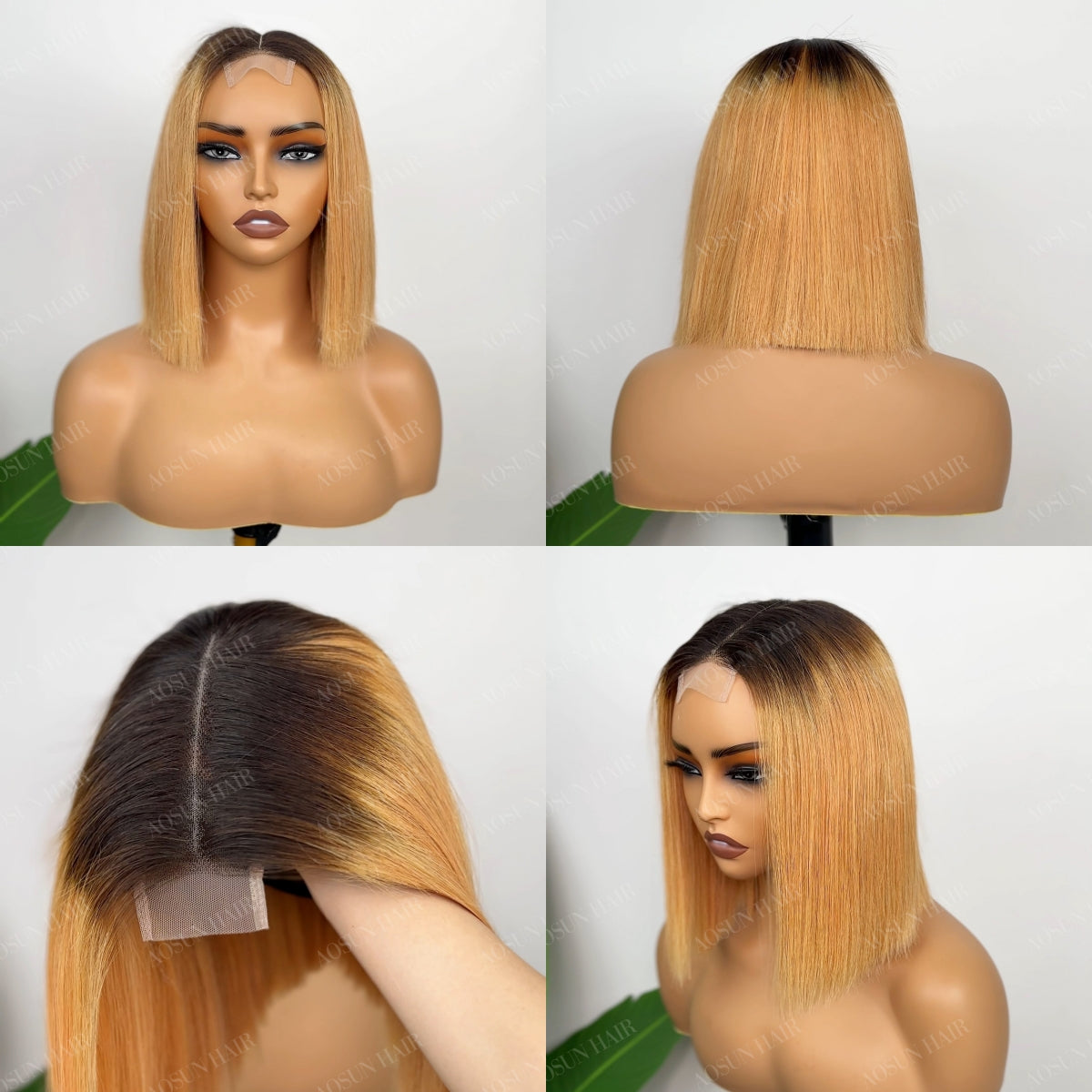 SDD Raw Human Hair  2x6 Kim K Bob Wig 10inch