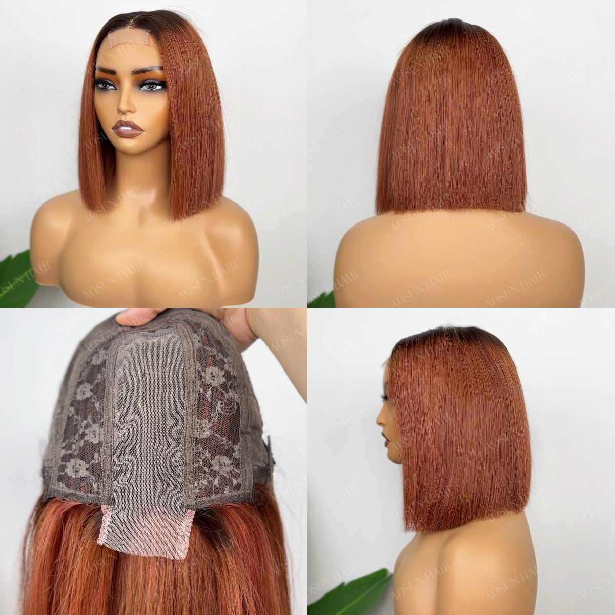 SDD Raw Human Hair  2x6 Kim K Bob Wig 10inch