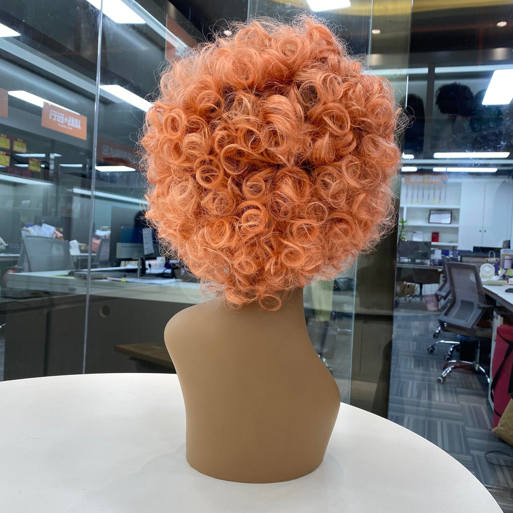 Short Bouncy Curly Human Hair Wig 13x1 Front Lace T1b/Pink Colored Glueless Wig