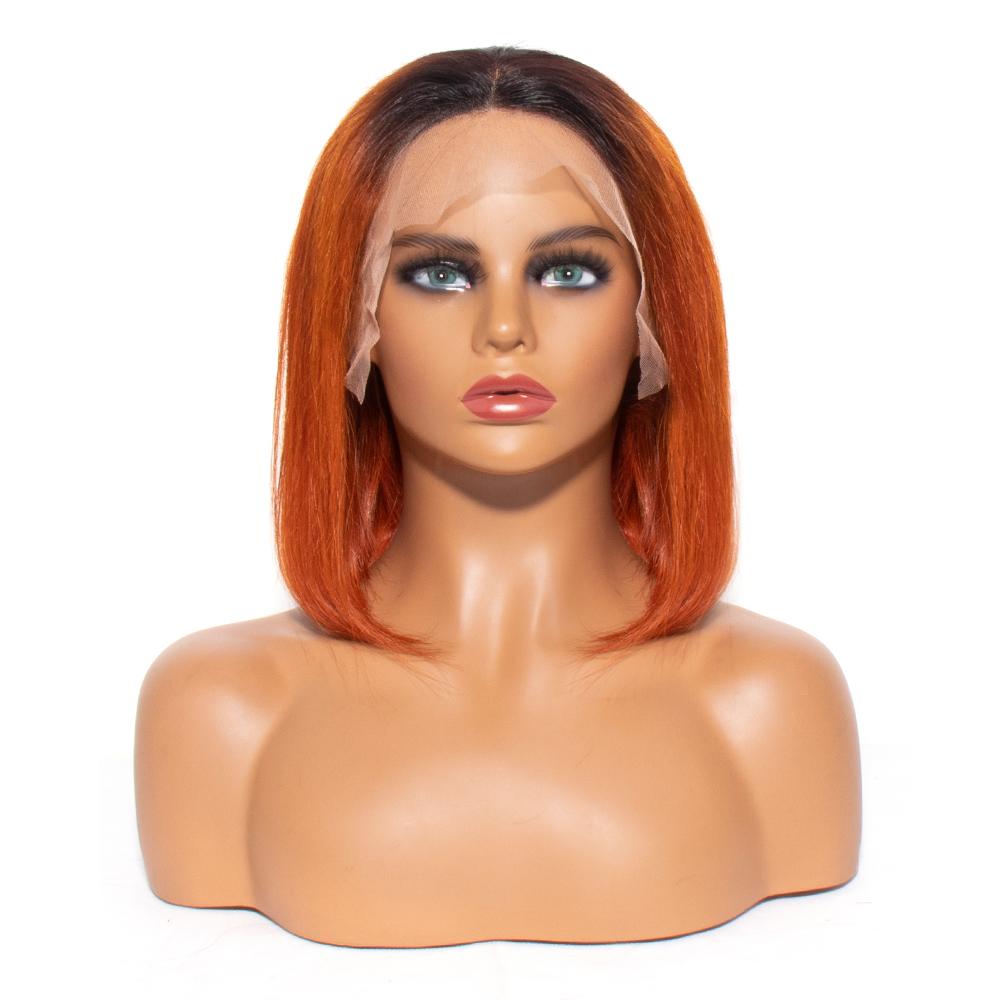 Ginger Color Straight Human Hair Bob Wig 13x4 lace front bob wig