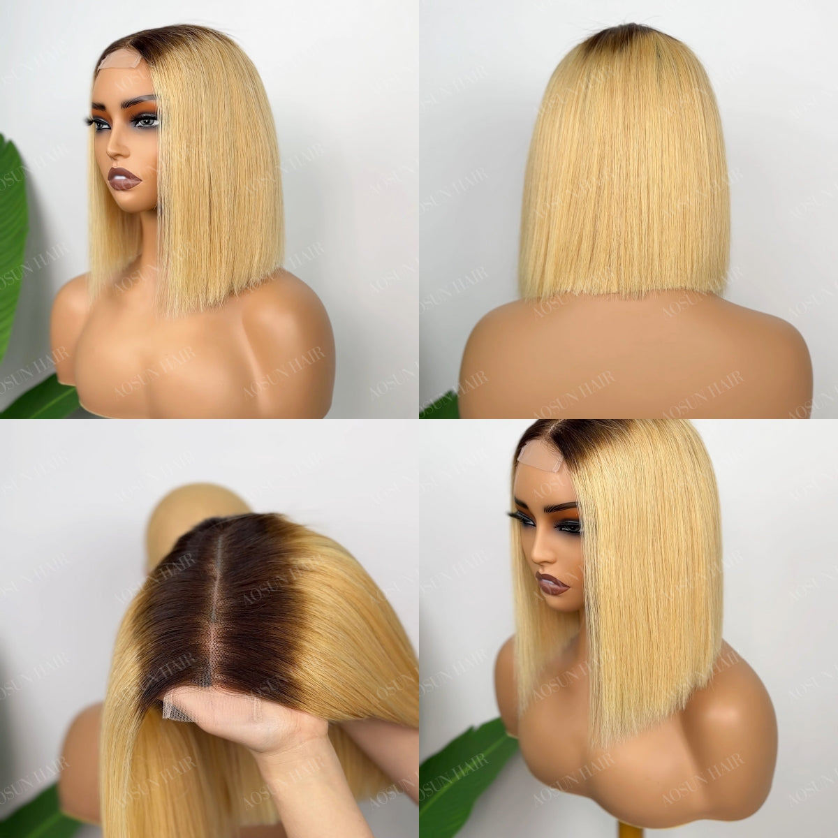 SDD Raw Human Hair  2x6 Kim K Bob Wig 10inch