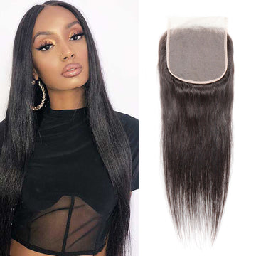 Brazilian Straight 6x6 Free Part Lace Closure 100% Unprocessed Human Hair Soft and Silky Lace Closure Natural Black with Baby Hair