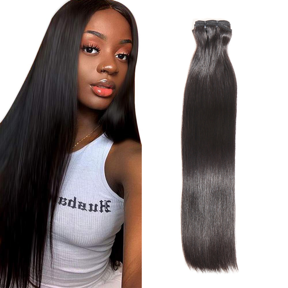 Funmi Bone Straight Hair Bundles Human Hair 1 Bundle Fumi Straight Hair Weaves Double Drawn Natural Black Color Hair Extension