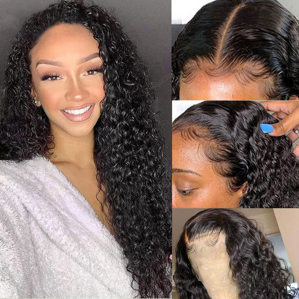 Unprocessed Virgin Hair Italian Curly Full Lace Wig Pre Plucked Wet and Wavy Human Hair Wig Glueless Italian Wave Lace Wigs