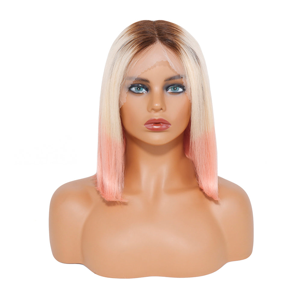 T-Part Lace Front Bob Wig Human Hair Wigs  Straight