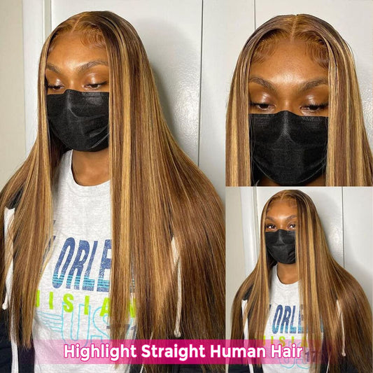 Hot Selling Highlight Brown Color Human Hair 13x4 Lace Front Wig | Aosun Hair