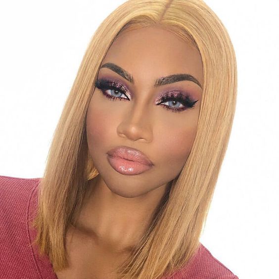 Straight Human Hair Bob Wig 13x4 Lace Front Wig Color