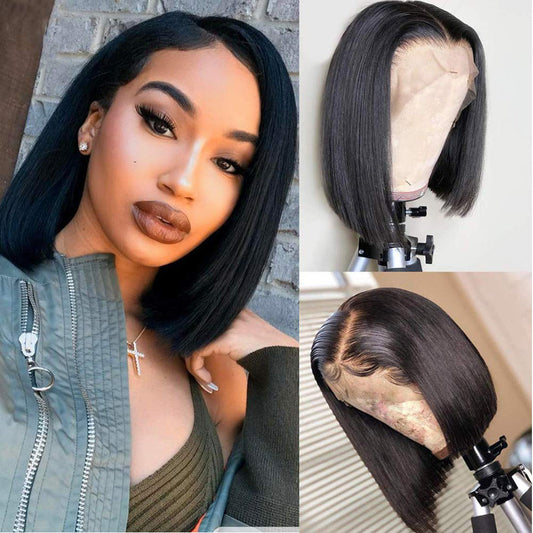 Aosun 13x4 Bob Wig Human Hair Front Lace Brazilian Straight Hair Free Shipping