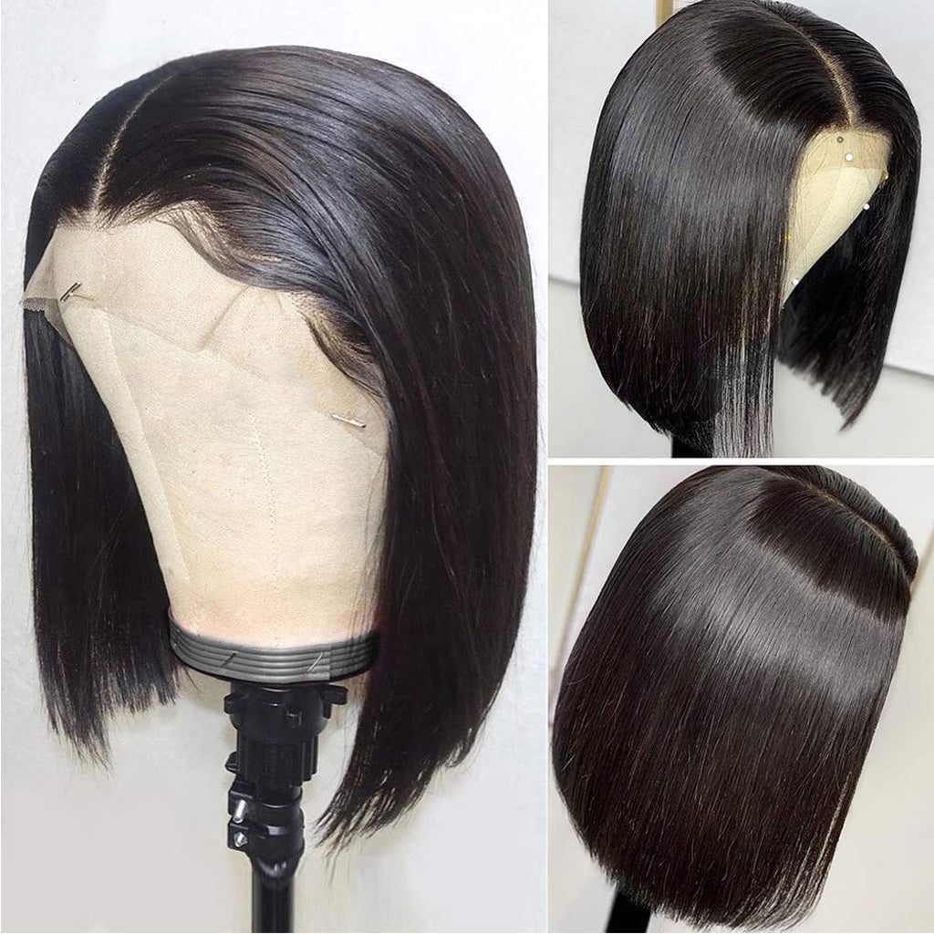 Aosun 13x4 Bob Wig Human Hair Front Lace Brazilian Straight Hair Free Shipping