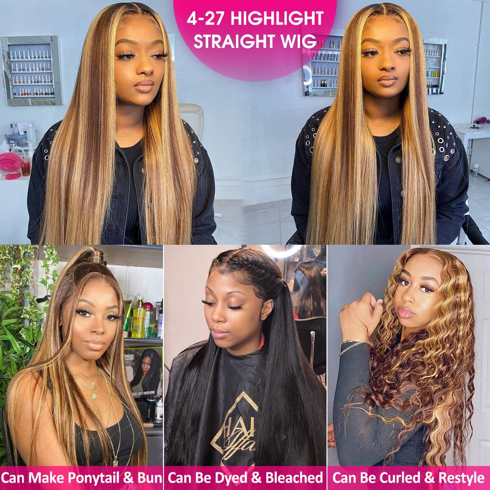 Hot Selling Highlight Brown Color Human Hair 13x4 Lace Front Wig | Aosun Hair