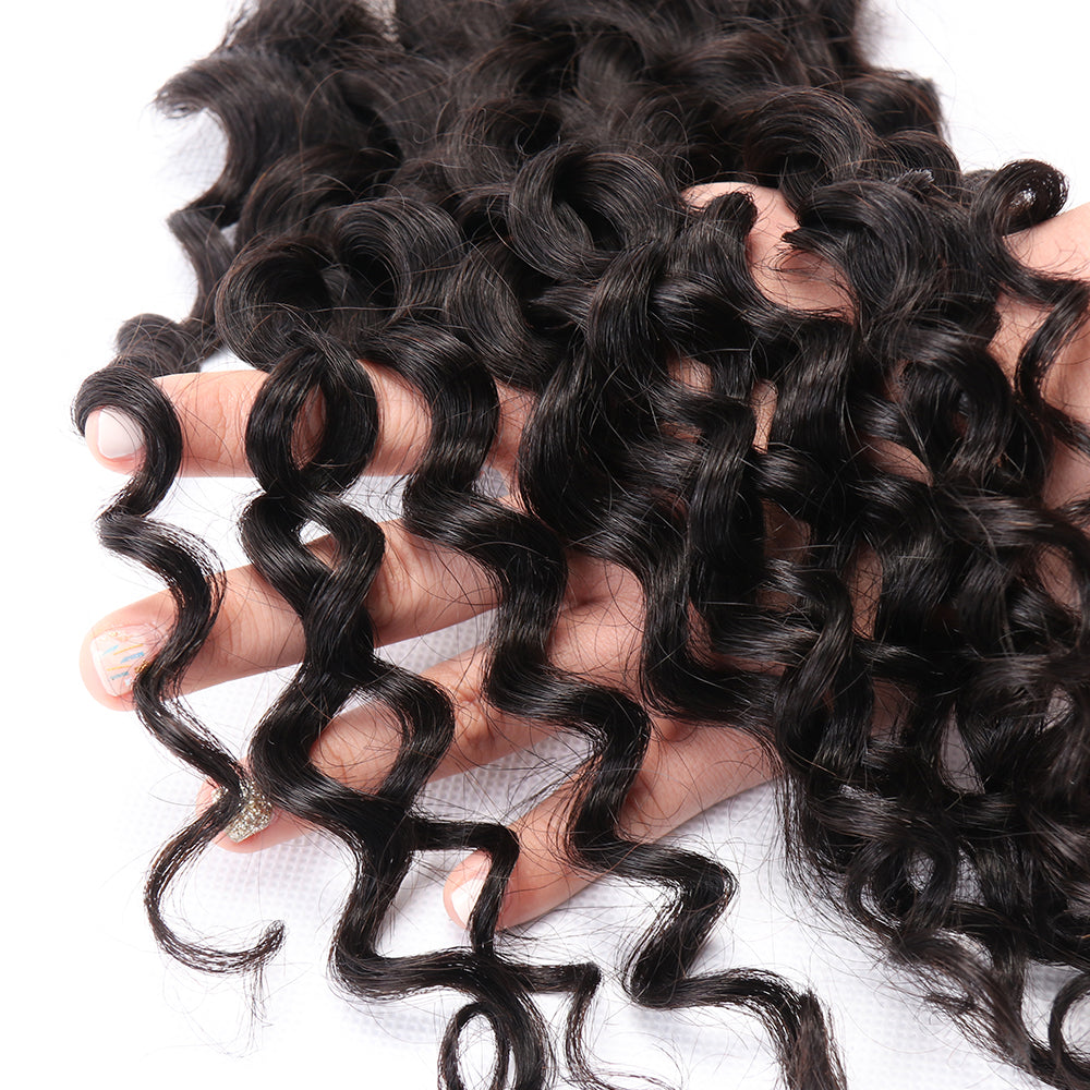 4x4 Lace Closure Italian Wave Brazilian Virgin Unprocessed Human Hair Free Part with Baby Hair Curly Wave Natural Color