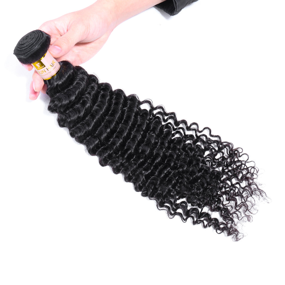 Bundle Deep Curly Virgin Hair Unprocessed Human Hair Deep Wave Weave