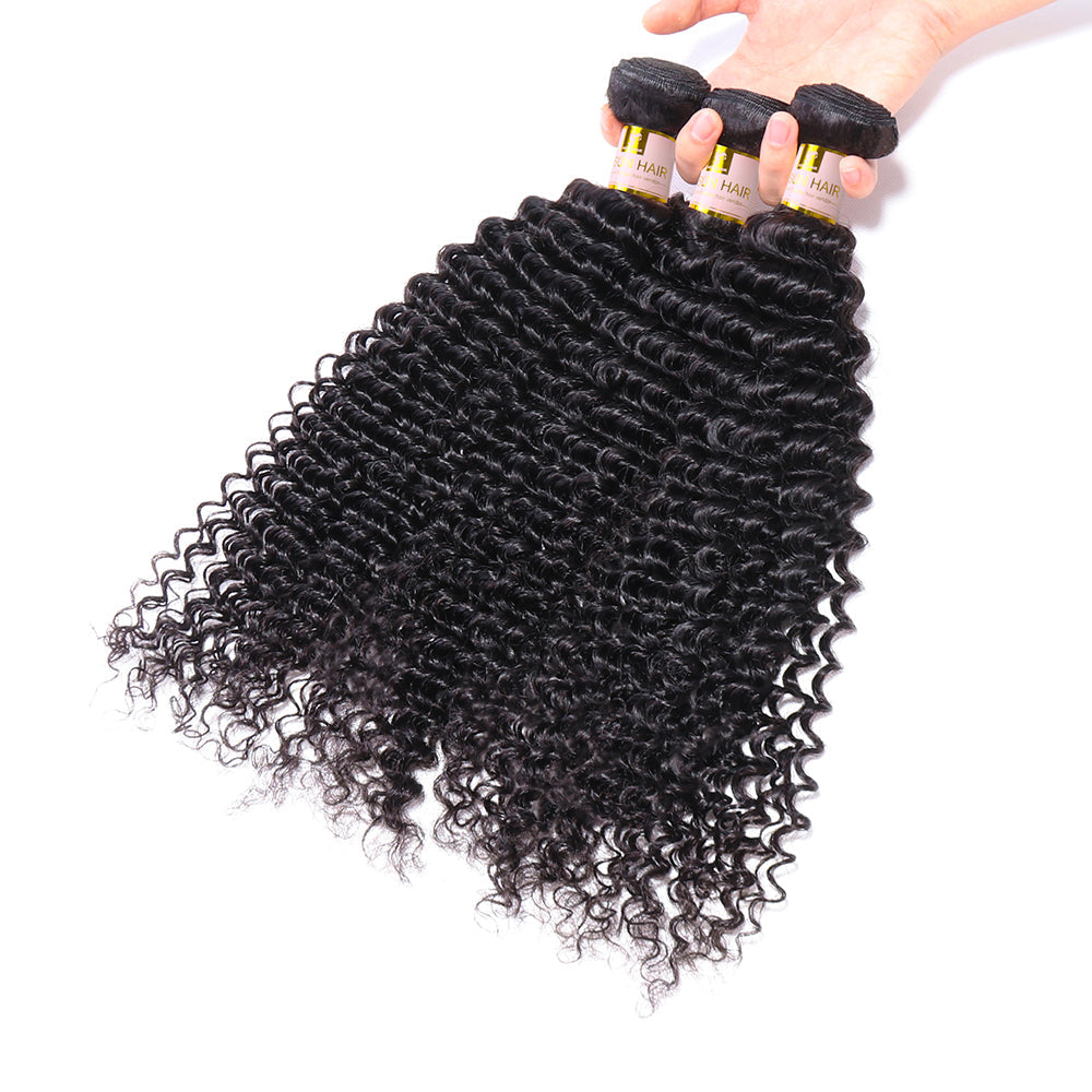 3 Bundles Deep Curly Virgin Hair 100% Human Hair Weave deep wave Free Shipping