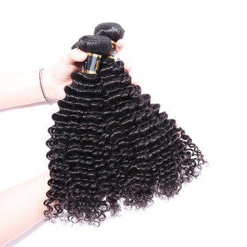 3 Bundles Deep Wave Virgin Hair 100% Unprocessed Human Hair Weave Free Shipping