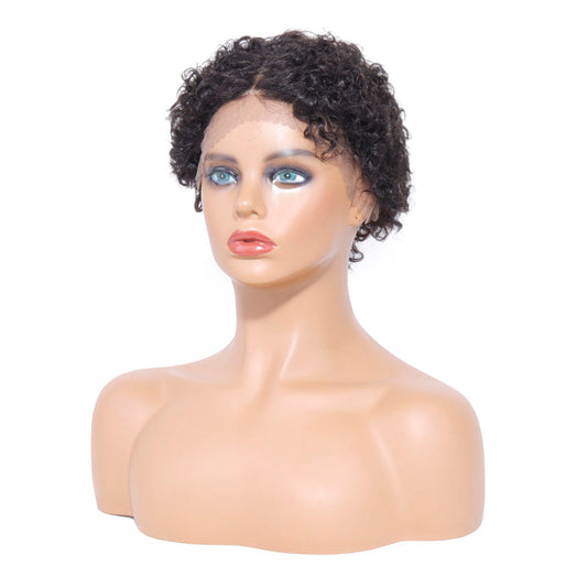 T-Part Lace Wig Natural Short Curly Wigs Human Hair Bob Wigs Lace Front Pre Plucked Wigs For Black Women Deep Curly Wave