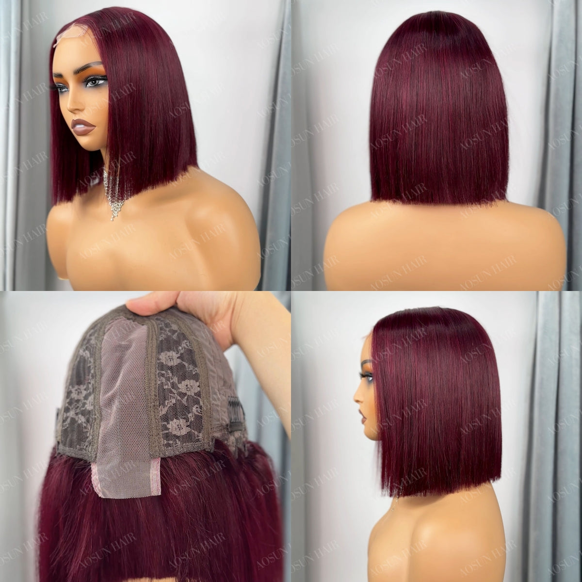 SDD Raw Human Hair  2x6 Kim K Bob Wig 10inch