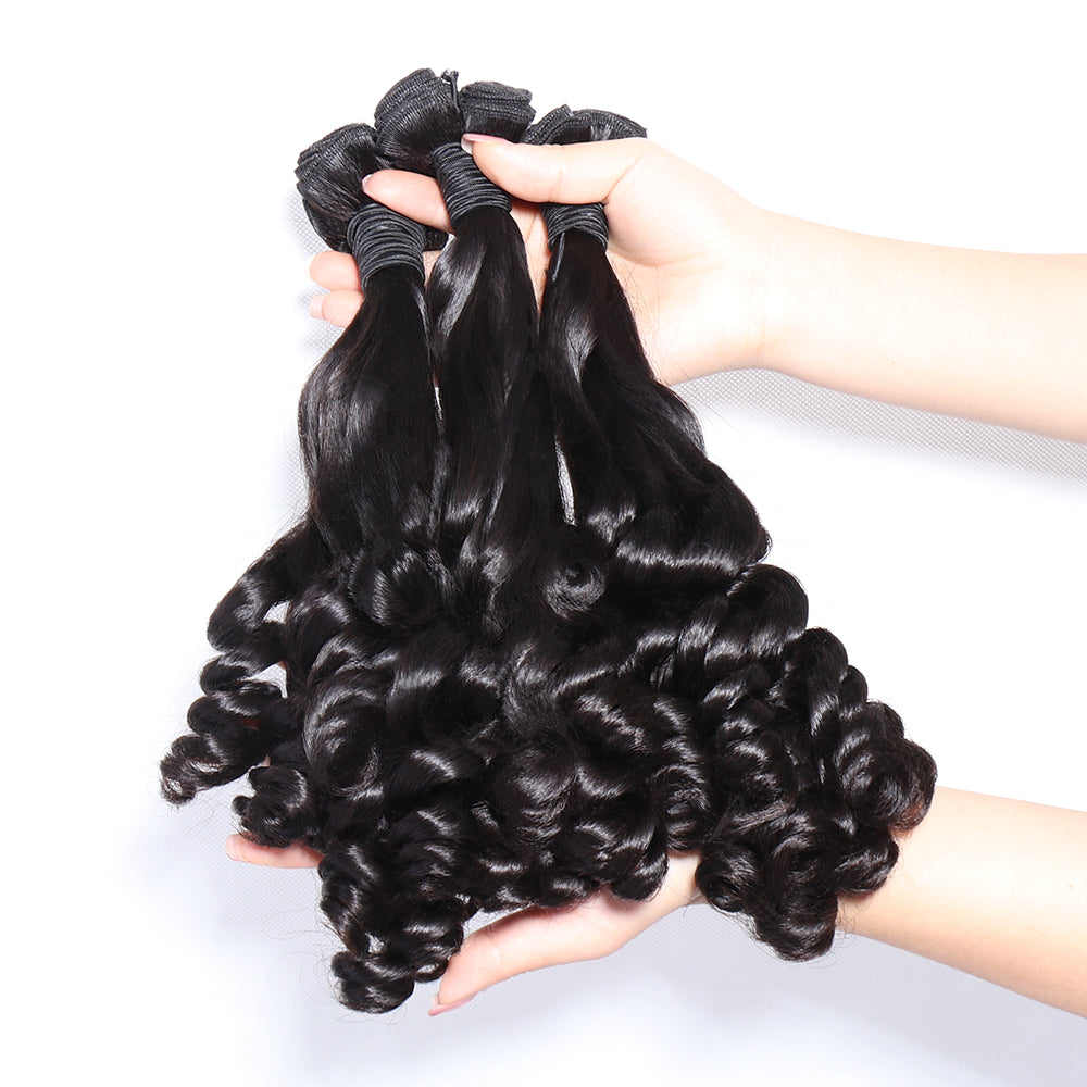 Double Drawn Funmi Loose Wave Hair Bundles Natural Black Fumi Loose Wave 3 Weaves Human Hair Extensions